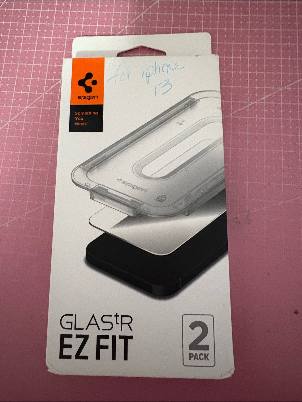 Spigen Clear Glass Screen Protector 2-Pack (White/Black Accents)